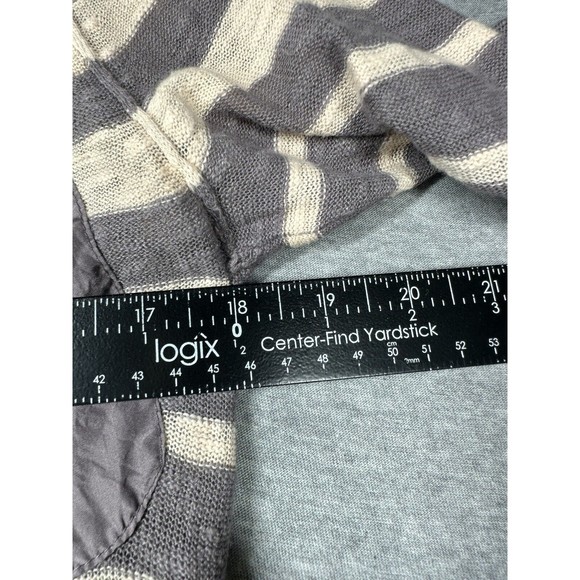 Free People Striped Linen Cotton Silk Button‎ Down Sweater Top Sz S Shirt - Picture 6 of 7